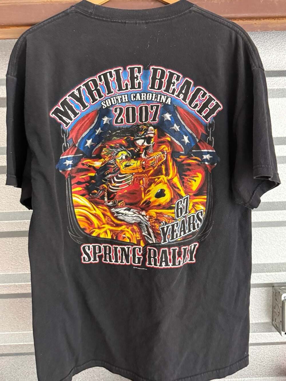 Vintage 2007 Myrtle Beach Spring Rally Biker T-Shirt Size Large